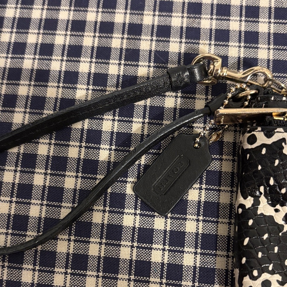 Coach Madison two tone python embossed double zip… - image 4